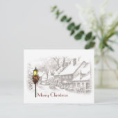Vintage Christmas Town Briefkaart (Staand voorkant)