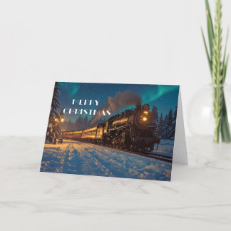 Vintage Christmas Train Wenskaart – Merry Chri Feestdagen Kaart