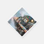 Vintage Christmas Train With Waving Polar Bear Servet (Hoek)