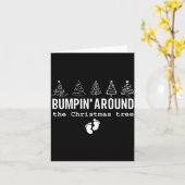 Vintage Christmas Tree Christmas Pregnancy Announc Kaart (Gele Bloem)