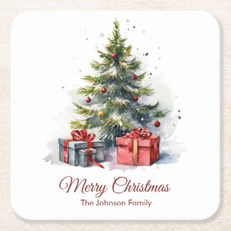 Vintage Christmas Tree Coaster Kartonnen Onderzetters