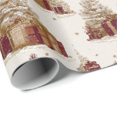 Vintage Christmas Tree & Gifts Wrapping Paper Cadeaupapier (Rol Hoek)