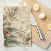 Vintage Christmas Tree & Ornament (3) Theedoek (Quarter Fold)