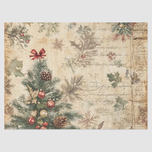 Vintage Christmas Tree & Ornament (3) Tissuepapier (Voorkant)