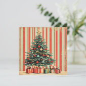 Vintage Christmas Tree Retro 1940's magazine Kaart (Staand voorkant)