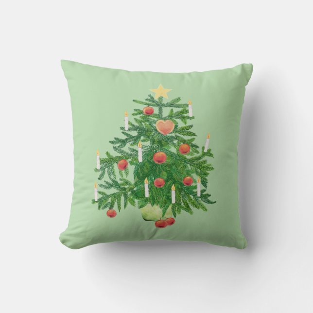 Vintage Christmas Tree with a Star  Kussen (Voorkant)
