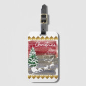 Vintage Christmas Trees  Bagagelabel (Voorkant (verticaal))