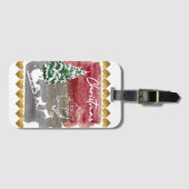 Vintage Christmas Trees  Bagagelabel (Voorkant (horizontaal))