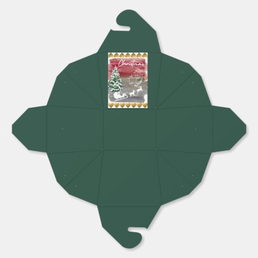 Vintage Christmas trees  Bedankdoosjes (Ongevouwen)