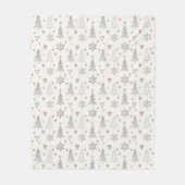 Vintage Christmas Trees & Hearts Fleece Blanket (Voorkant)
