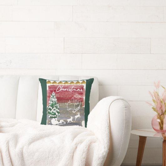 Vintage Christmas trees  Kussen (Bank)