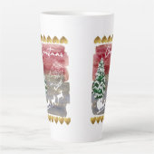 Vintage Christmas trees Latte Mok (Voorkant)
