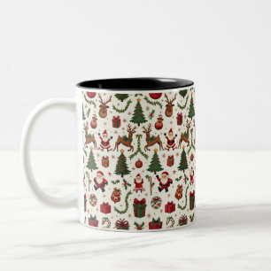Vintage Christmas Two-Tone Mok