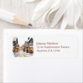 Vintage Christmas Village Street Etiket (Insitu)