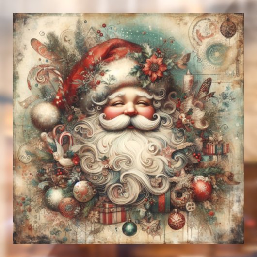 Vintage Christmas Window Cling Raamsticker (Vel 2)