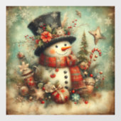 Vintage Christmas Window Cling Raamsticker (Vel)