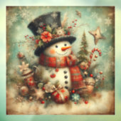 Vintage Christmas Window Cling Raamsticker (Vel 3)