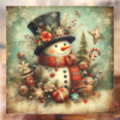 Vintage Christmas Window Cling Raamsticker (Vel 2)