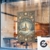 Vintage Christmas Window Cling Raamsticker (Cafe Raam)