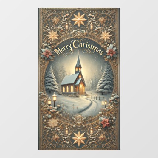 Vintage Christmas Window Cling Raamsticker (Vel)