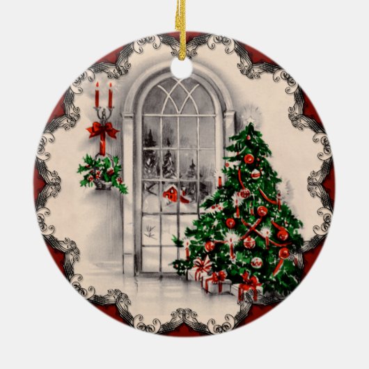 Vintage Christmas Window Lights Ornament (Achterkant)