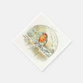 Vintage Christmas Winter Robin Servet (Hoek)