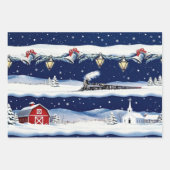 Vintage Christmas Winter's Night Journey Inpakpapier Vel (Voorkant)