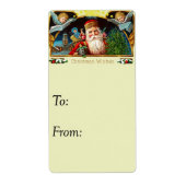 Vintage Christmas Wishes Gift Label (Voorkant)