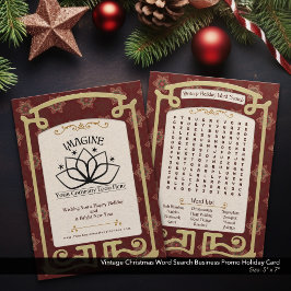 Vintage Christmas Word Search Business Promo Feestdagenkaart