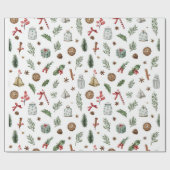 Vintage Christmas Wrapping Paper Cadeaupapier (Vlak)