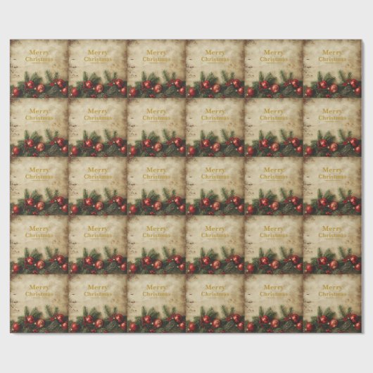 Vintage Christmas Wrapping Paper Cadeaupapier (Vlak)