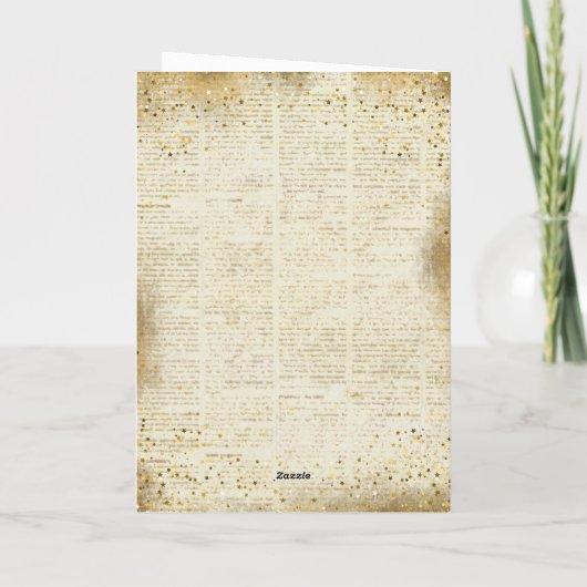 Vintage Christmas Wreath and Bow Kaart (Achterkant)