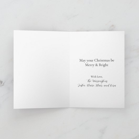 Vintage Christmas Wreath and Bow Kaart (Binnen)