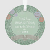 Vintage Christmas Wreath Custom Photo Ornament (achterkant)