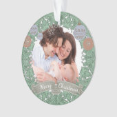 Vintage Christmas Wreath Custom Photo Ornament (voorkant)
