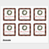 Vintage Christmas Wreath Sticker Custom Family (Vel)