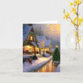 Vintage Christmastime Blank Holiday Greeting Kaart (Gele Bloem)