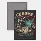 Vintage Chrome Highway Centennial Route 66 Magneet (Voorkant / Achterkant)