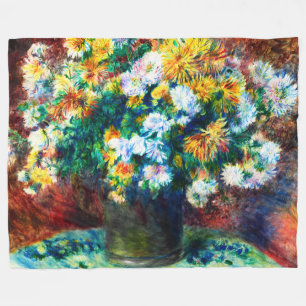 Vintage Chrysanthema van Pierre-Auguste Renoir Fleece Deken