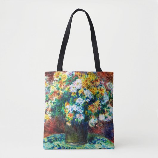 Vintage Chrysanthema van Pierre-Auguste Renoir Tote Bag (Voorkant)