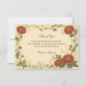 Vintage Chrysanthemum Botanisch Bedankkaart (Voorkant)