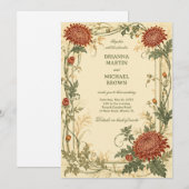 Vintage Chrysanthemum Botanisch Kaart (Voorkant / Achterkant)