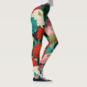 Vintage Chrysanthemum Flowers Botanical Patttern Leggings (Rechts)