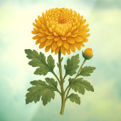 Vintage Chrysanthemum Raamsticker (Vel 3)