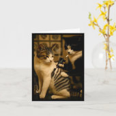 Vintage Cigarette Cat Smoking Tattoo Inked Artist  Kaart (Gele Bloem)