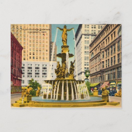 Vintage Cincinnati Briefkaart (Voorkant)