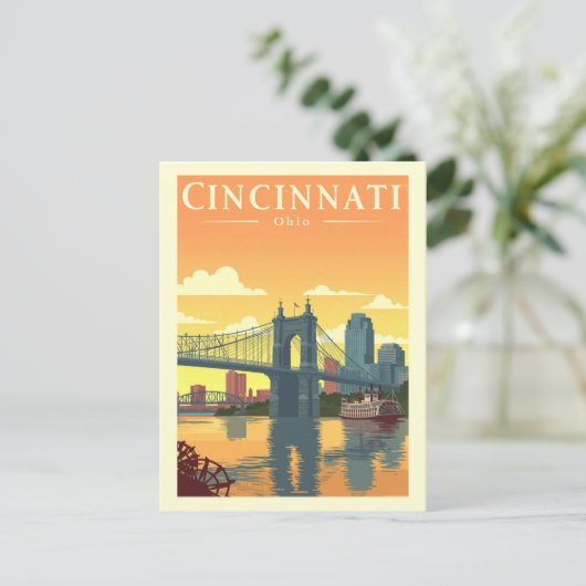 Vintage Cincinnati Ohio Briefkaart (Staand voorkant)