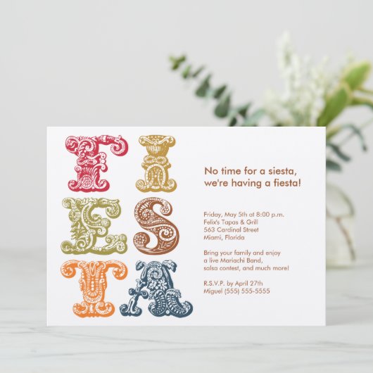 Vintage Cinco de Mayo Fiesta Kaart (Staand voorkant)