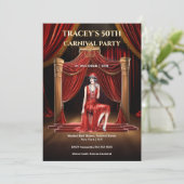 Vintage Circus 50ste verjaardagsuitnodiging Kaart (Staand voorkant)