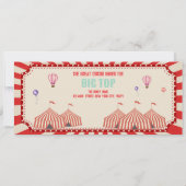Vintage Circus Animal Ticket Carnival Baby shower Kaart (Achterkant)